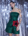 Strapless floral hip A-line mini - 2