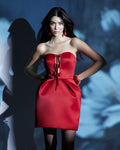 Strapless tulip bow mini dress - 1