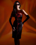 Strapless 3D flower midi dress - 1