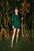 Sequin draped long-sleeve mini - 2