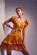 Lace ruffle bow mini dress - 2
