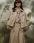 Beige utility jacket and midi skirt set - 4