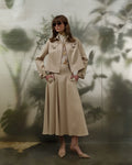 Beige utility jacket and midi skirt set - 5