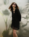 Black lace dress three-piece set - 3