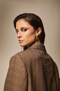 Brown checked blazer and trouser set - 4