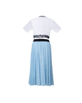 White and light-blue pleated skirt set - 2