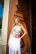 Floral corset and fringe mini set - 1
