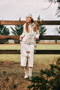 Ivory utility jacket and midi skirt set - 1
