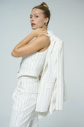 White pinstripe three-piece suit - 3