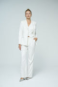 White pinstripe three-piece suit - 1