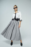 Lace-trim jacket, top and maxi skirt set - 1
