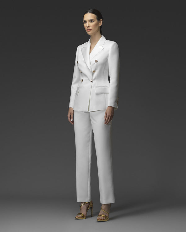 Ivory double-breasted suit