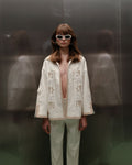 Embroidered Open-Front Jacket - 1