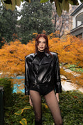 Black Leather Biker Jacket - 4