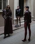 Long Leather Trench Coat - 6