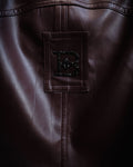 Cropped Burgundy Leather Trench Jacket - 9