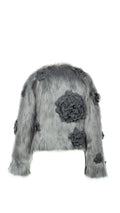 Grey Floral Fur Jacket - 2