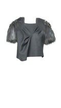 Corset bow pleated-panel gown - 1