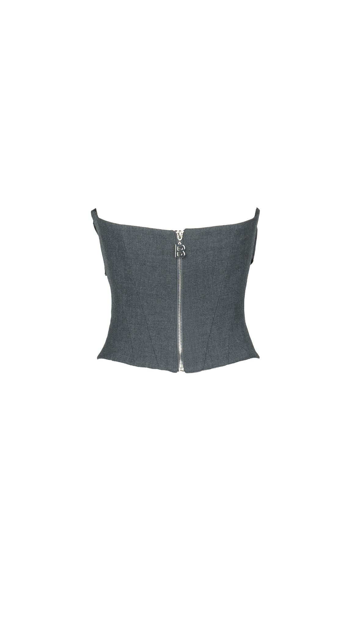 Corset bow pleated-panel gown