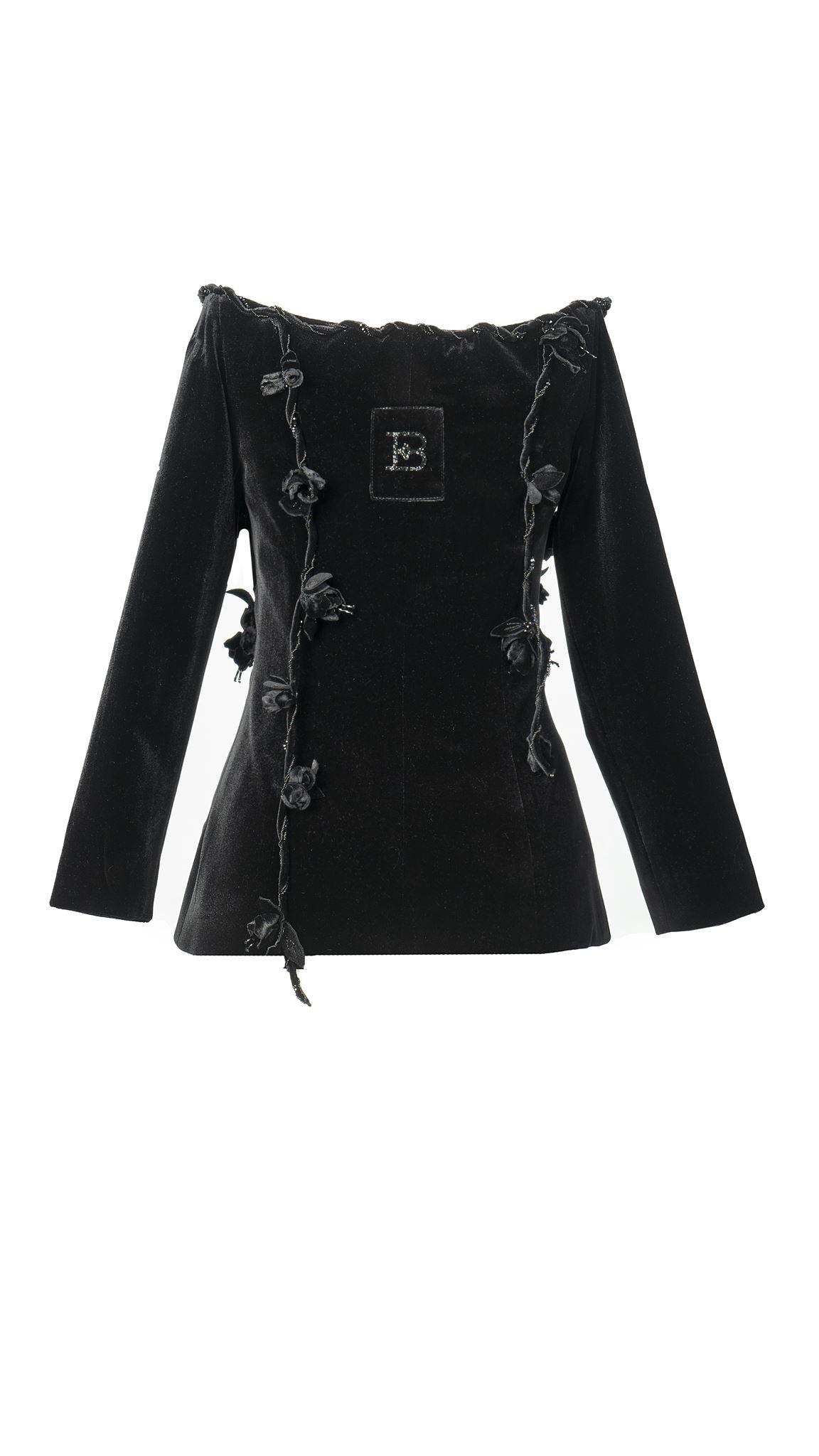 Corset bow pleated-panel gown