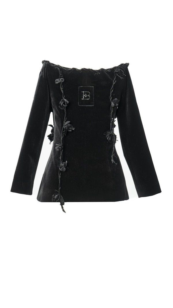 Corset bow pleated-panel gown