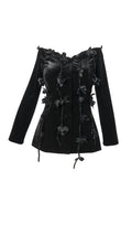 Corset bow pleated-panel gown - 1