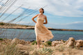 Sand braided strapless midi dress - 3