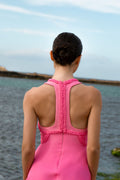 Pink braided cut-out mini dress - 3