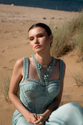 Seafoam beaded braided gown - 3