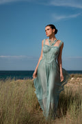 Seafoam beaded braided gown - 1