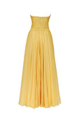 Butter yellow braided ruched gown - 2