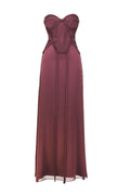 Burgundy braided sweetheart gown - 1