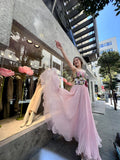 Blush floral corset pleated gown - 3