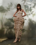 Nude lace corset floral midi dress - 1