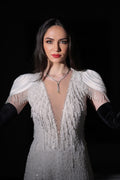 White embellished beaded-fringe jumpsuit - 2