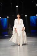 White embellished beaded-fringe jumpsuit - 3