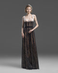 Black lace nude-base corset gown - 1