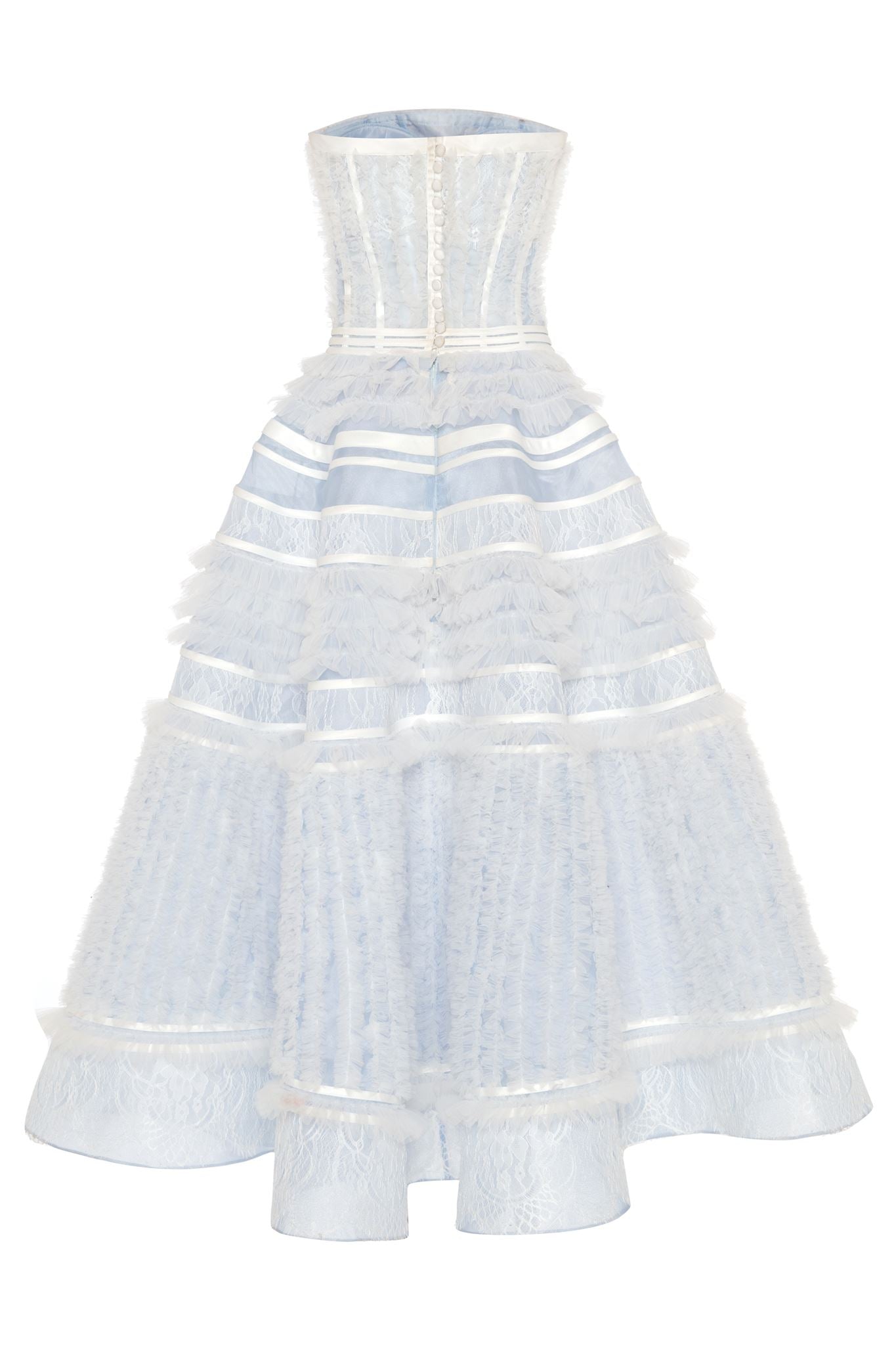 Light blue lace corset midi dress
