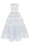 Light blue lace corset midi dress - 3