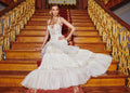 White lace and pleated-tulle tiered gown - 2