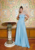 Light blue loop-detail slit gown - 1