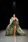Multicolor sequin mini with sage cape - 1