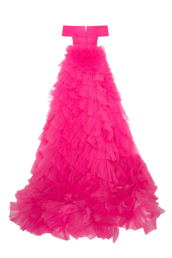 Tiered tulle ruffle ball gown