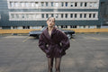 Burgundy sculptural belted jacket - 2