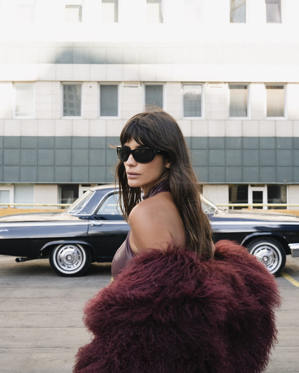 Burgundy feather jacket