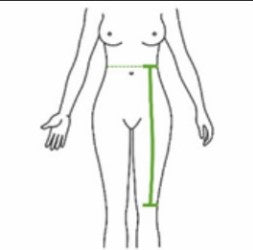 Front, Waist to knee
